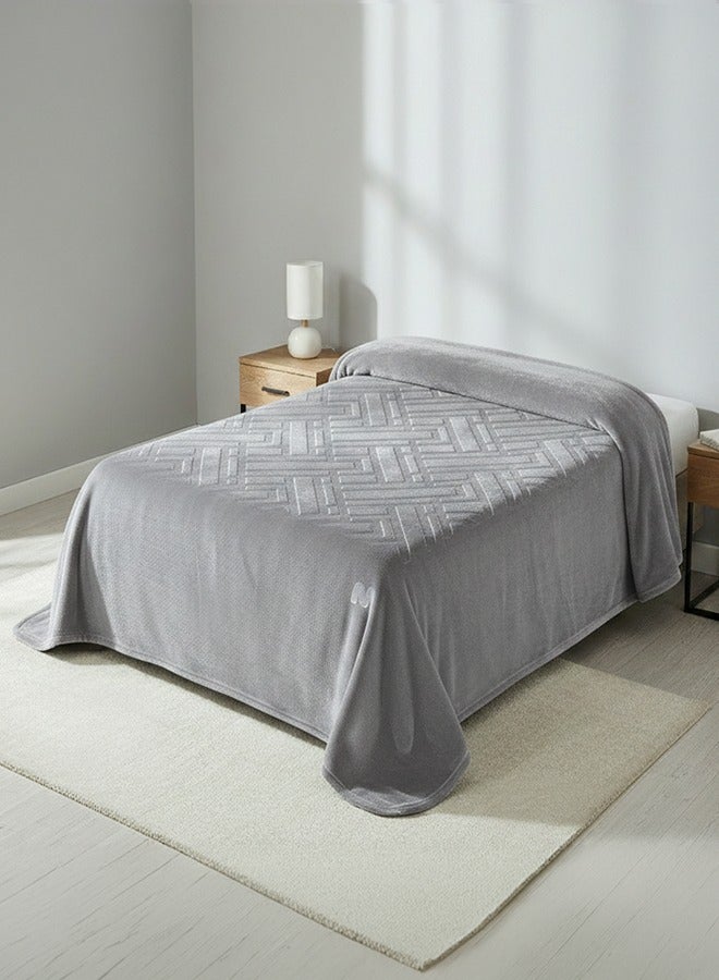 Mora spain F93 Cotton Blanket - Single Layer - Single Size - (2 Pieces)x160x220 - Color: Grey- Weight: 4.45 kg - Country of Origin: Spain. - Image 1